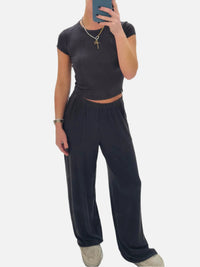 Barefoot Dreams Ultra Soft Rib Crop Tee & Pocket Pants Set