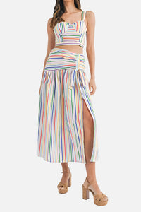 Mila Striped Top & Midi Skirt Set