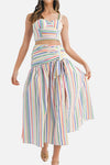 Mila Striped Top & Midi Skirt Set