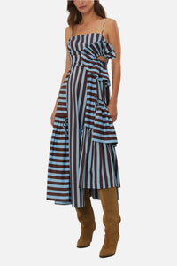 FARM Rio Tropical Flight Stripe Midi Dress