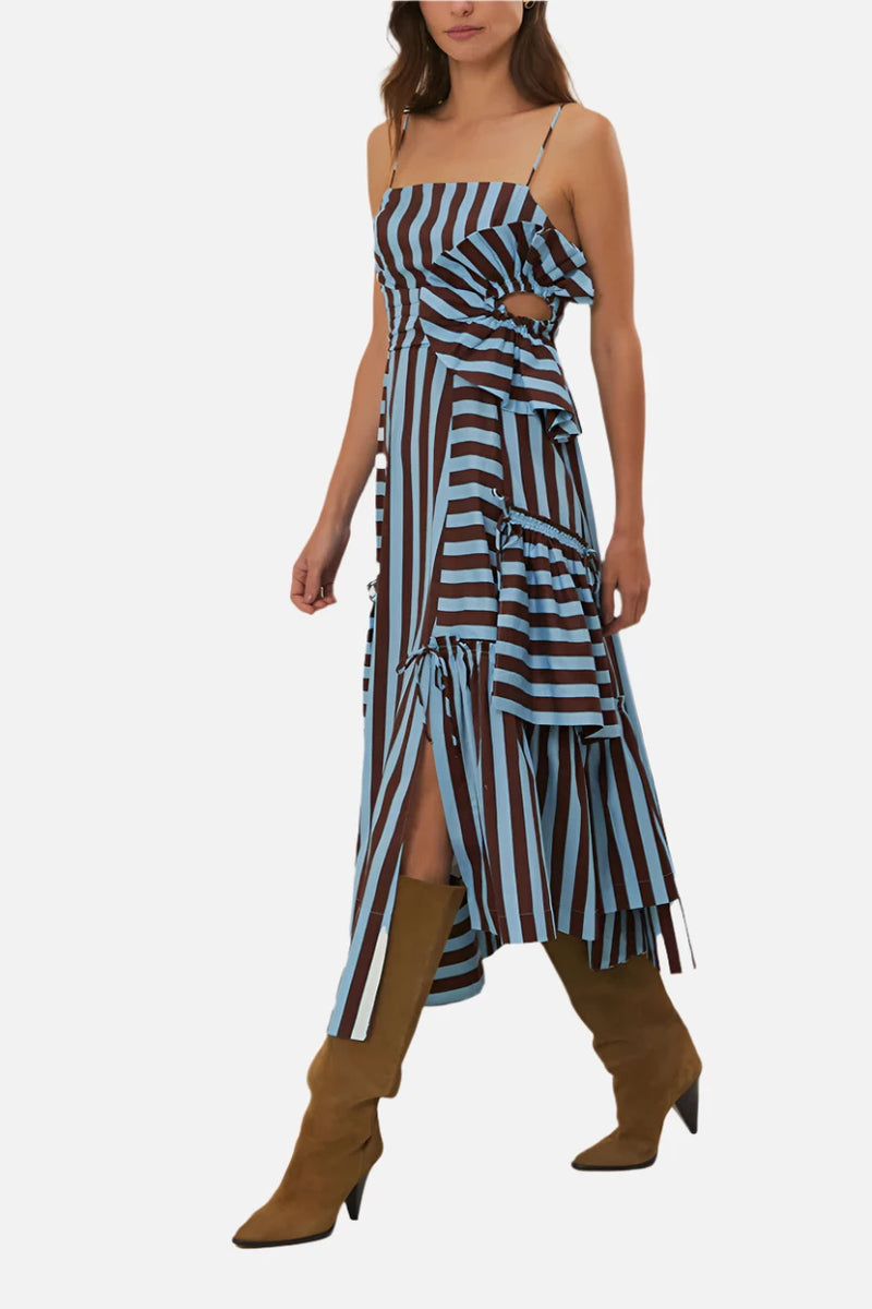 FARM Rio Tropical Flight Stripe Midi Dress