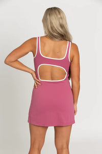 Gold Hinge Open Back Active Dress