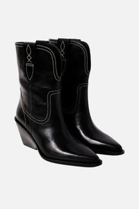 Free People Pitchfork Point Western Boots in Black