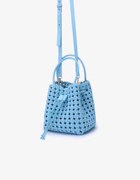 REMI/REID Perrie Bucket Mini Woven Tote Sky Blue