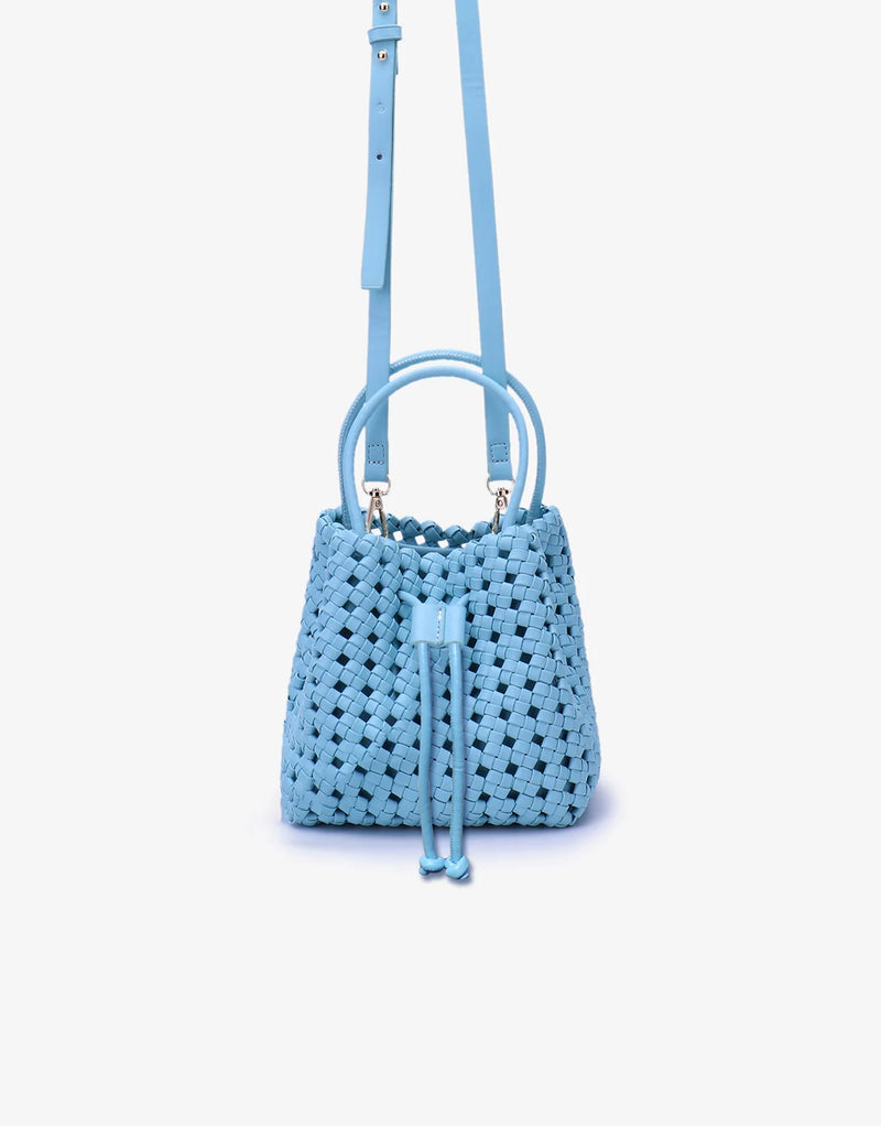 REMI/REID Perrie Bucket Mini Woven Tote Sky Blue