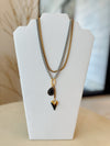 Gina Carmen Double Chain Stone Heart Necklace