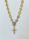 Gina Carmen Coin Cross Necklace