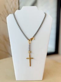 Gina Carmen Box Chain Cross Necklace