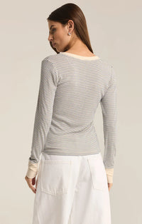 Z Supply Scarlett Stripe Rib Henley Top