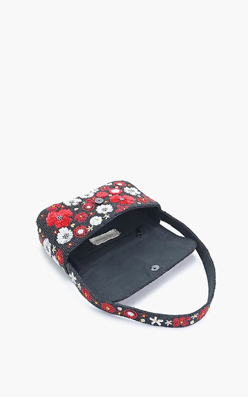 Scarlet Romance Beaded Shoulder Bag