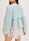 Free People Denim Brunch Babe Blouse