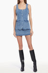 Amanda Uprichard Kya Denim Skort Romper