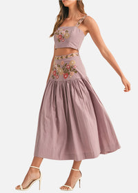 Josie Embroidered Crop Top & Skirt Set