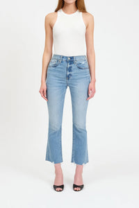 DAZE Shy Girl High Rise Crop Flare Jeans