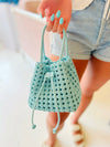 REMI/REID Perrie Bucket Mini Woven Tote Sky Blue