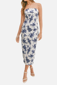 Annie Floral Tube Midi Dress