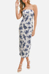 Annie Floral Tube Midi Dress