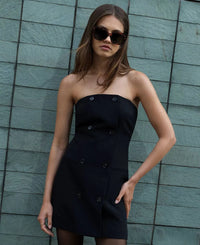 French Connection Azra Twill Strapless Mini Dress